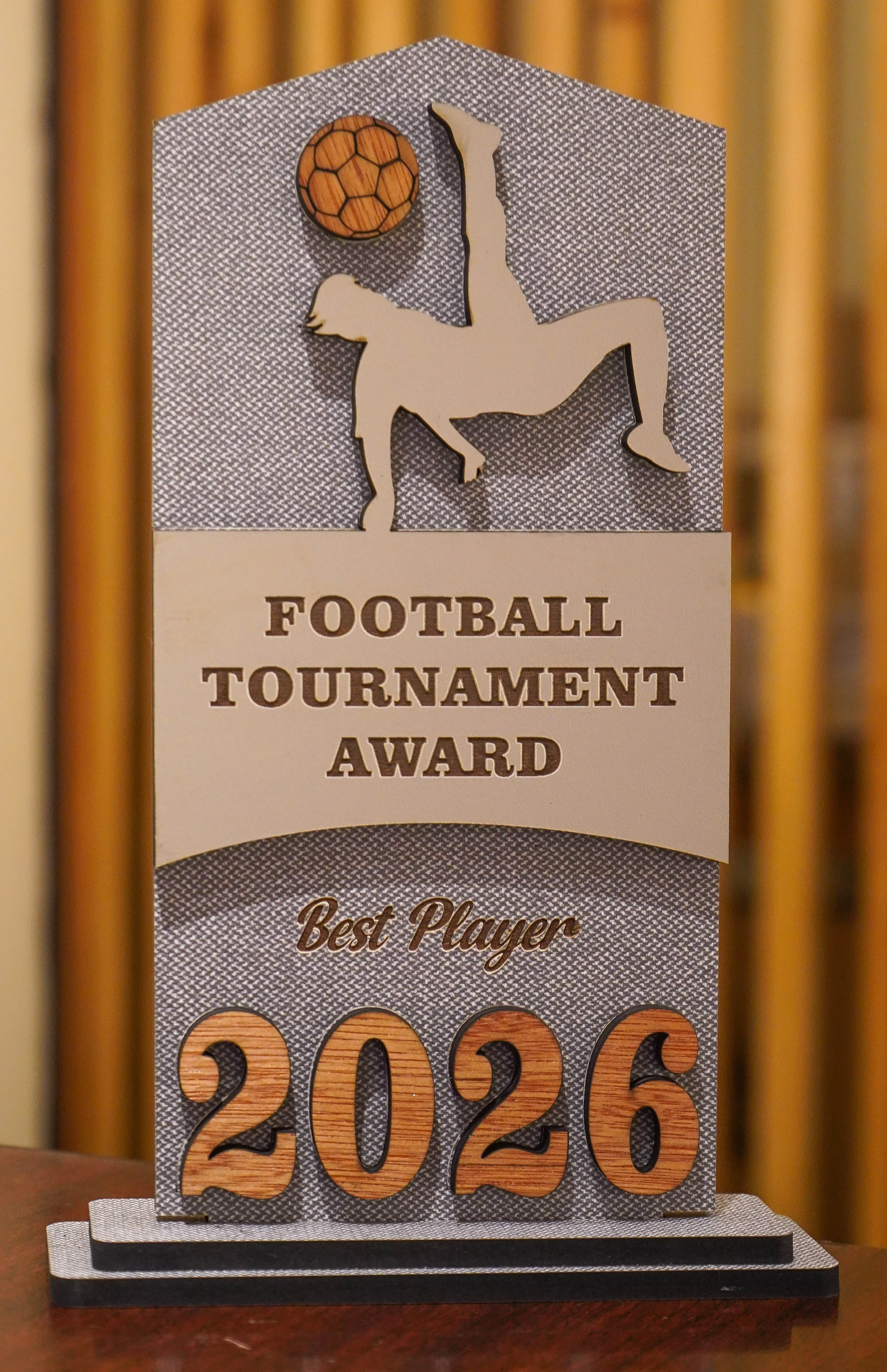 Custom football tournament award