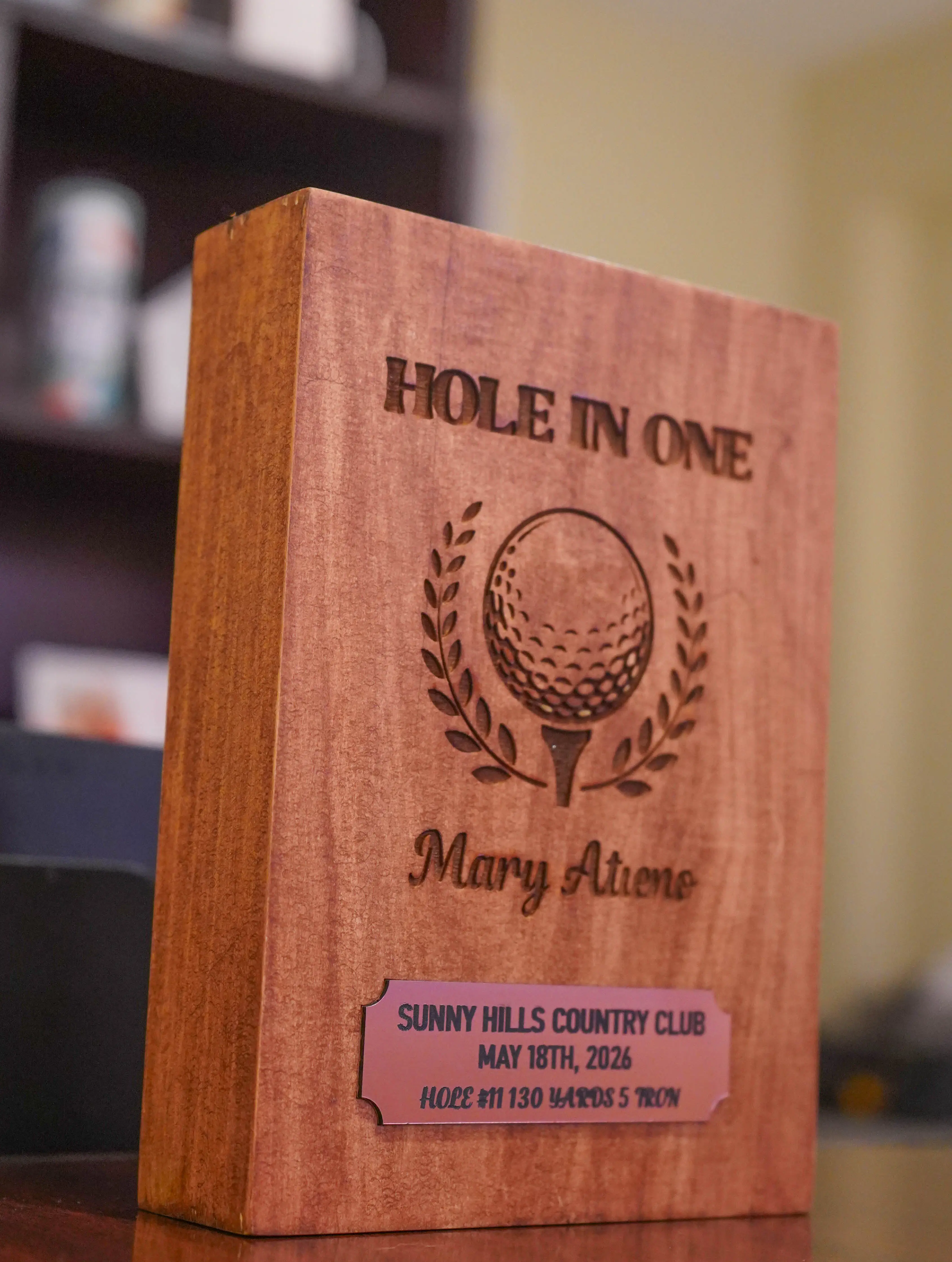 Custom golf award sample