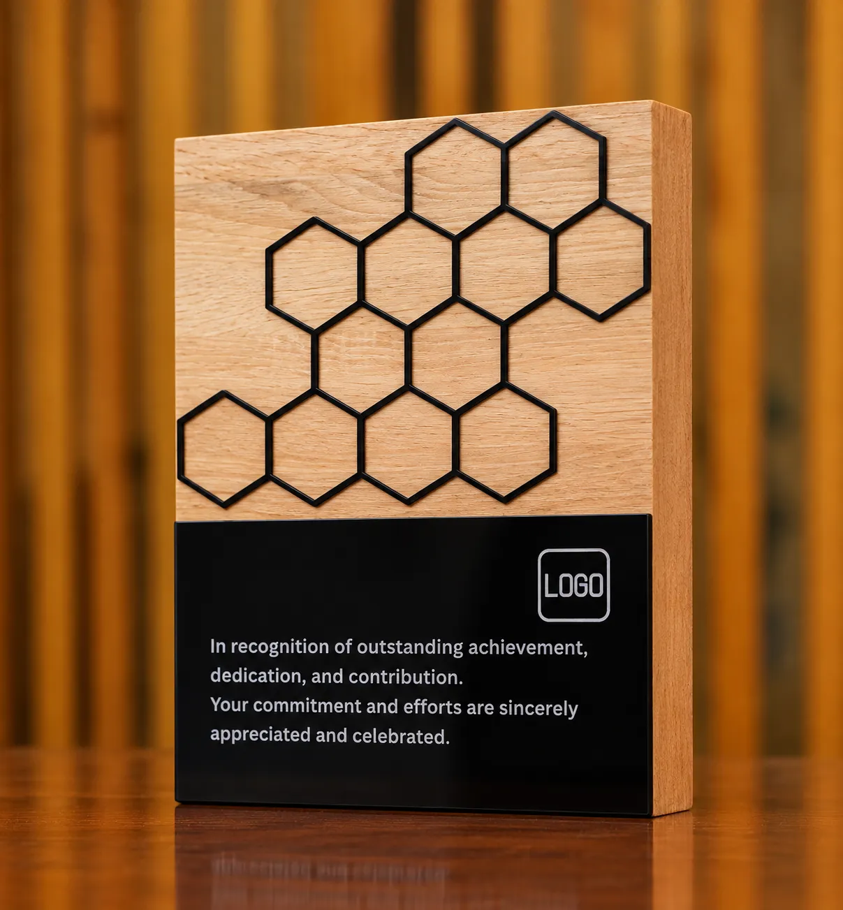 Custom layered wooden cycling award