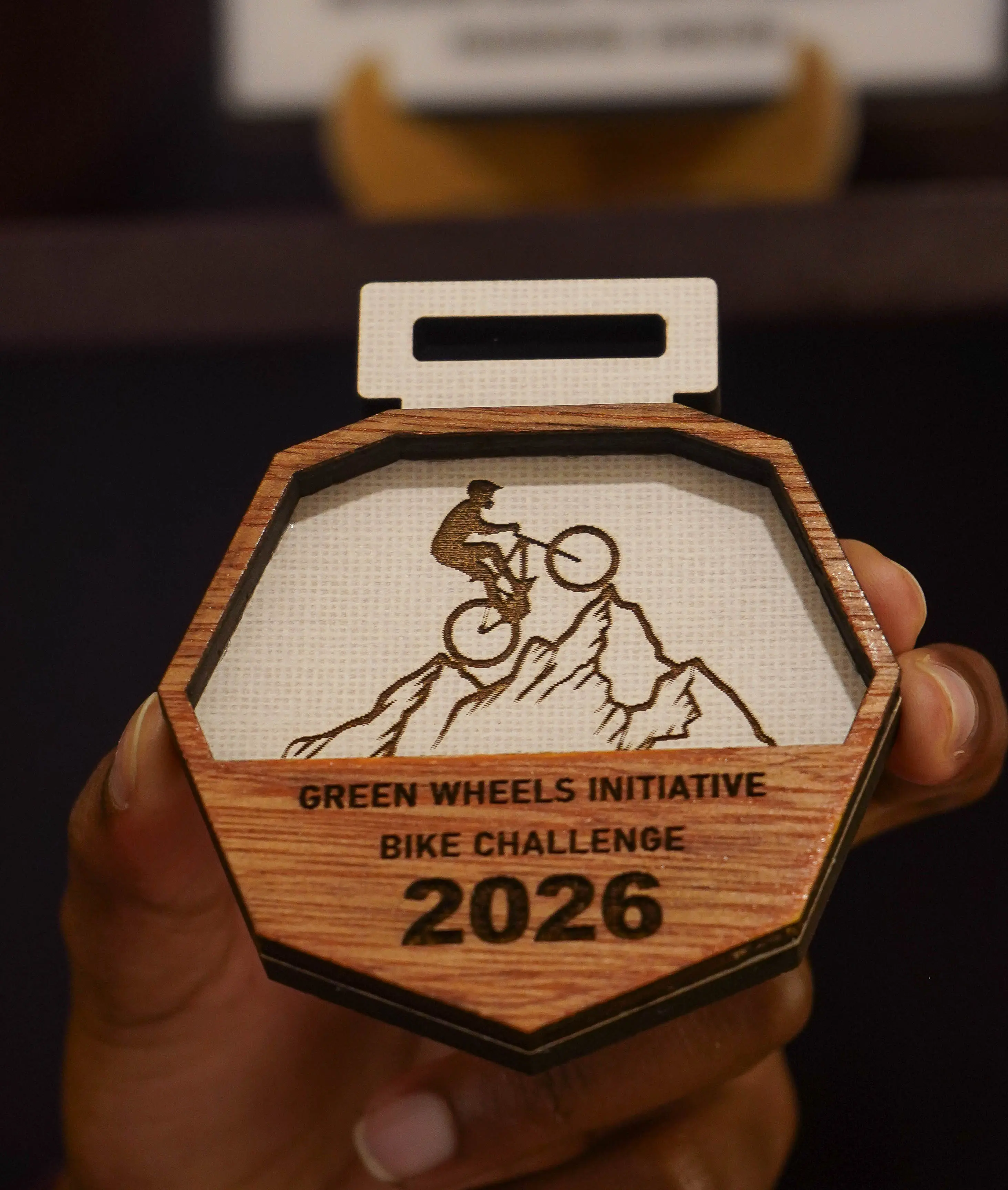 Custom bike challenge medal