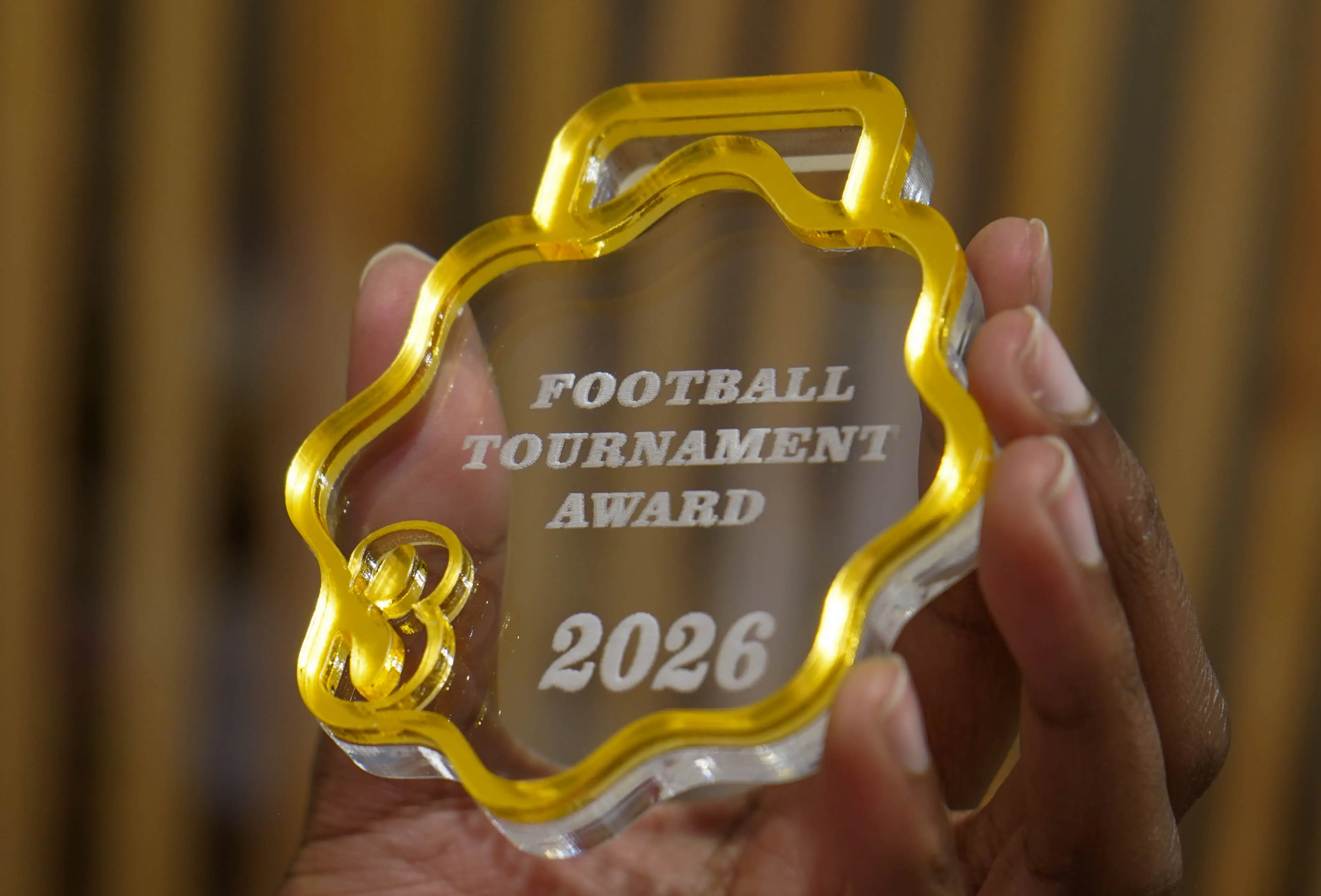 Custom football tournament medal