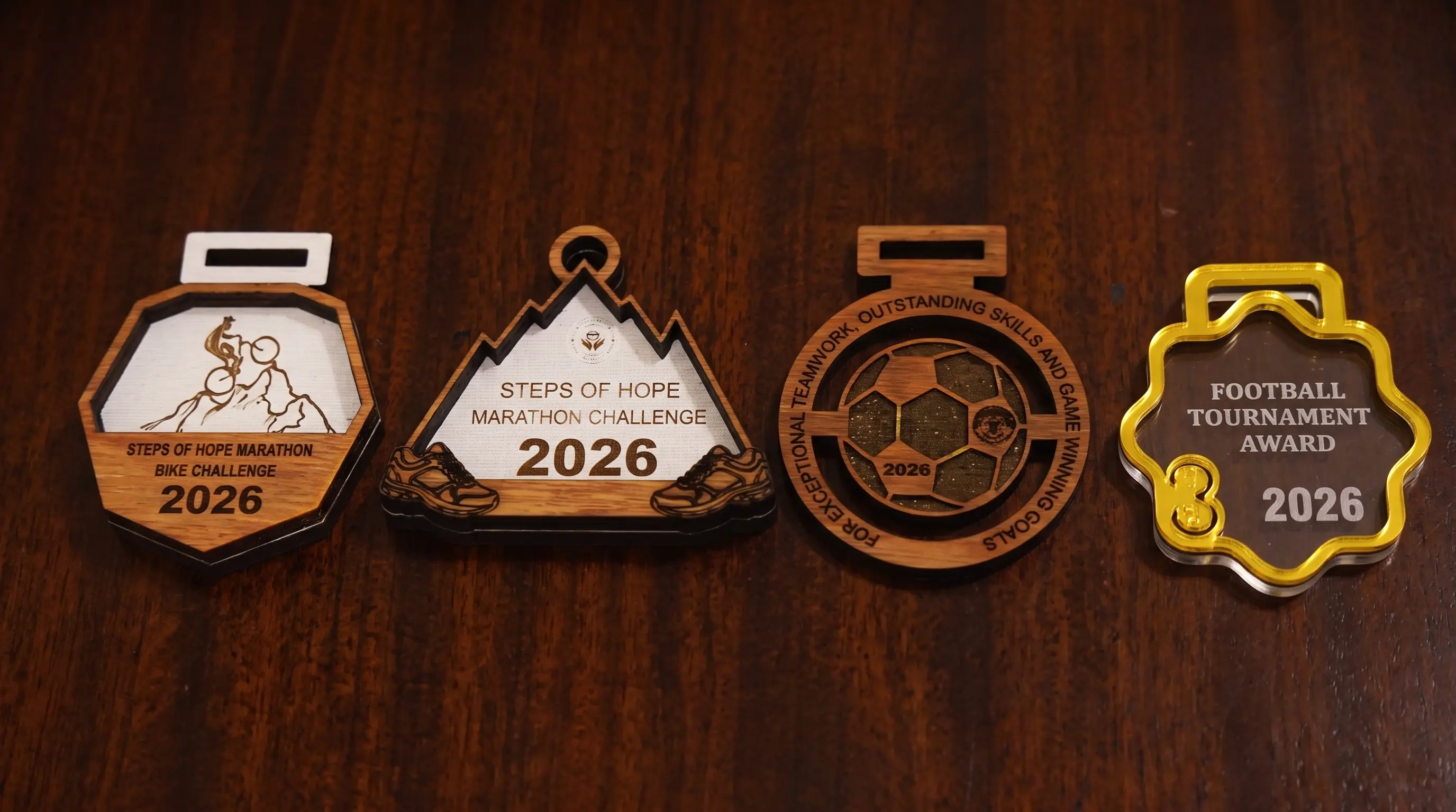 Custom KORA medals for events and challenges